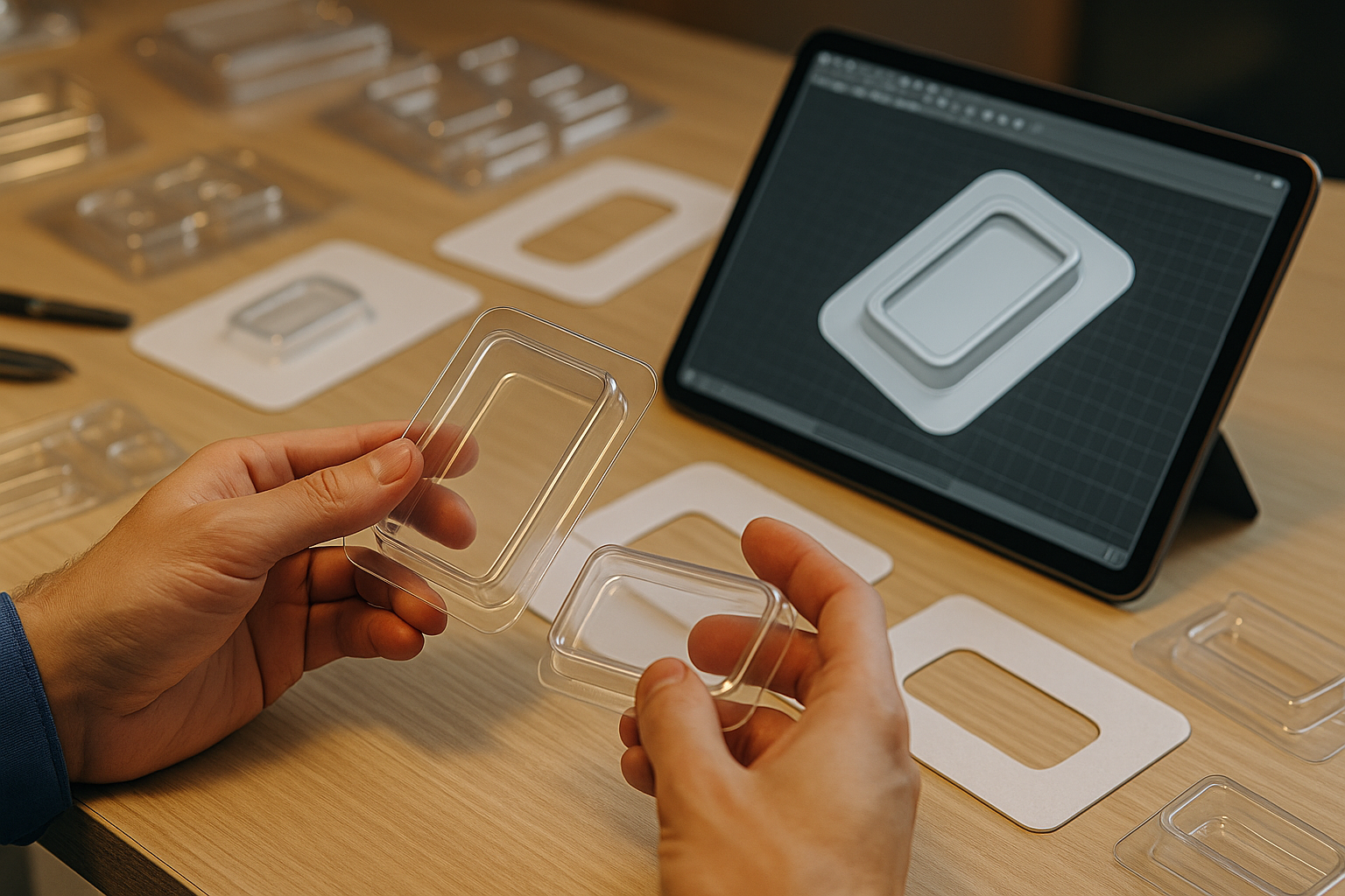 designing blister packaging on a tablet